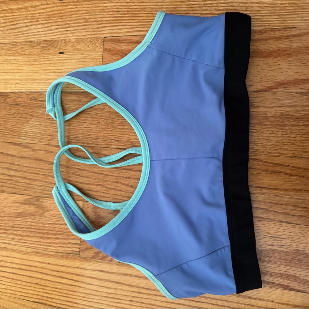 Women's Blue and Black Sports Bra- SOUL